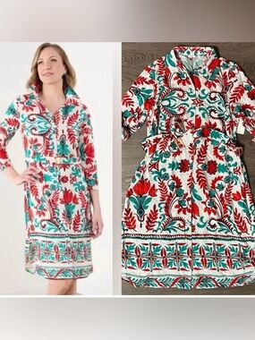 Fig & Flower lightweight Shirt Dress Size 2X NWT